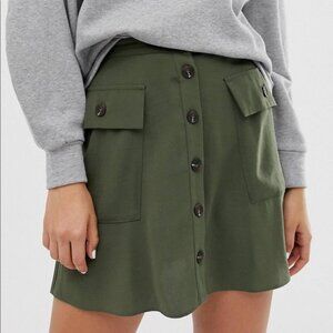 ASOS Button Front Mini Skirt Size 12